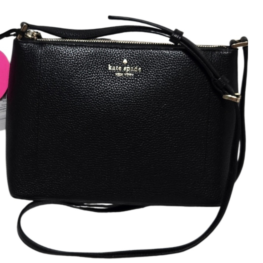 Kate Spade Leila Leather Classic Black Crossbody Bag Nwt